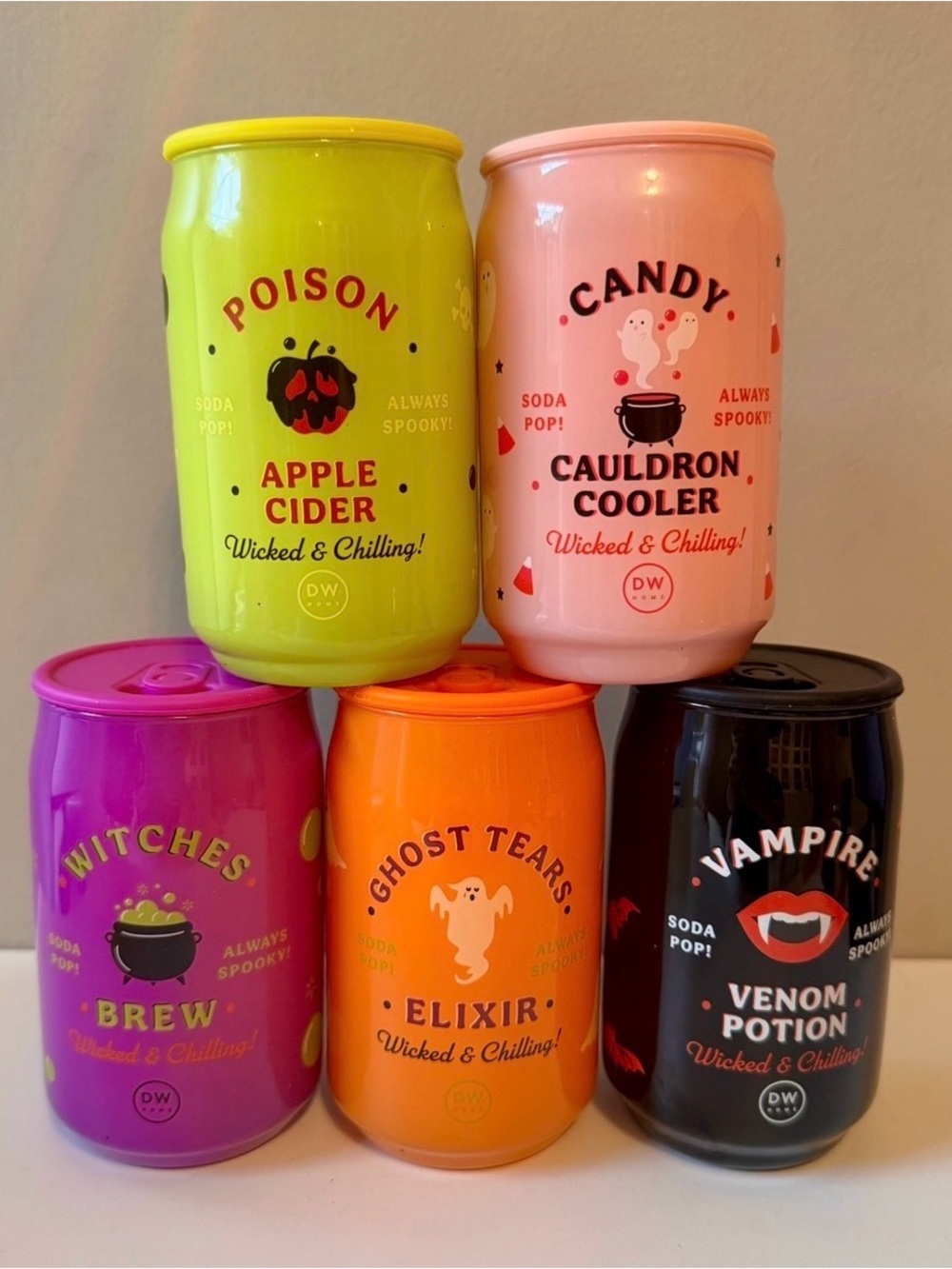 DW Home Halloween Themed Soda Can Candle Set